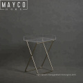 Mayco Stainless Steel Foldable Butler Serving Tray Portable Side End Tray Table for Sofa